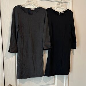 ELLIE KAI size 6 BUNDLE Elegant Long Sleeve Dresses in Charcoal and Midnight